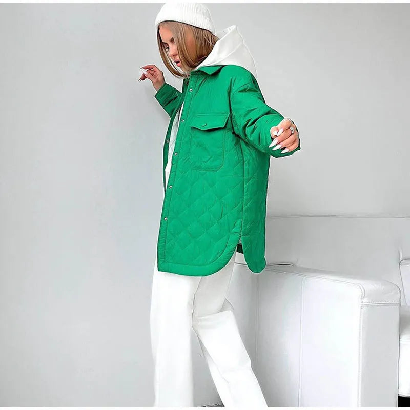 Giacca Trapuntata Lunga da Donna | Cappotto Leggero per Autunno e Inverno TIAMUSE Jackets