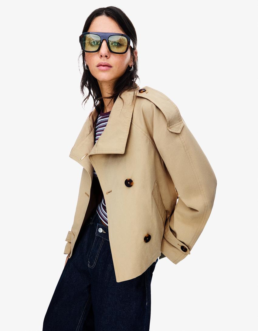 Giacca Trench Autunnale con Cintura e Bottoni Doppiopetto | Giana TIAMUSE Jackets