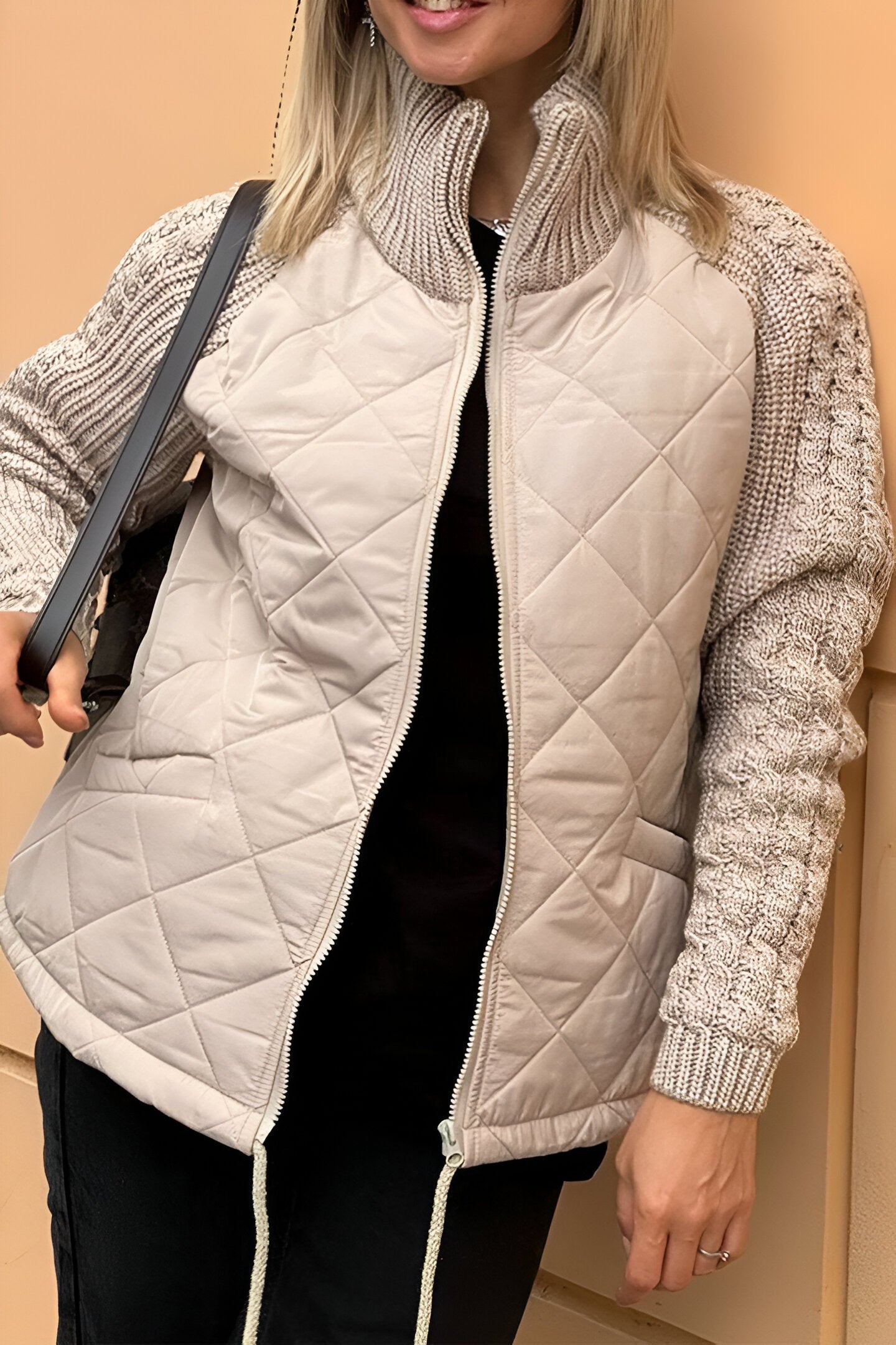 Giacca a Maglia Donna con Zip | Stile Patchwork per il Comfort di Autunno e Inverno TIAMUSE Older