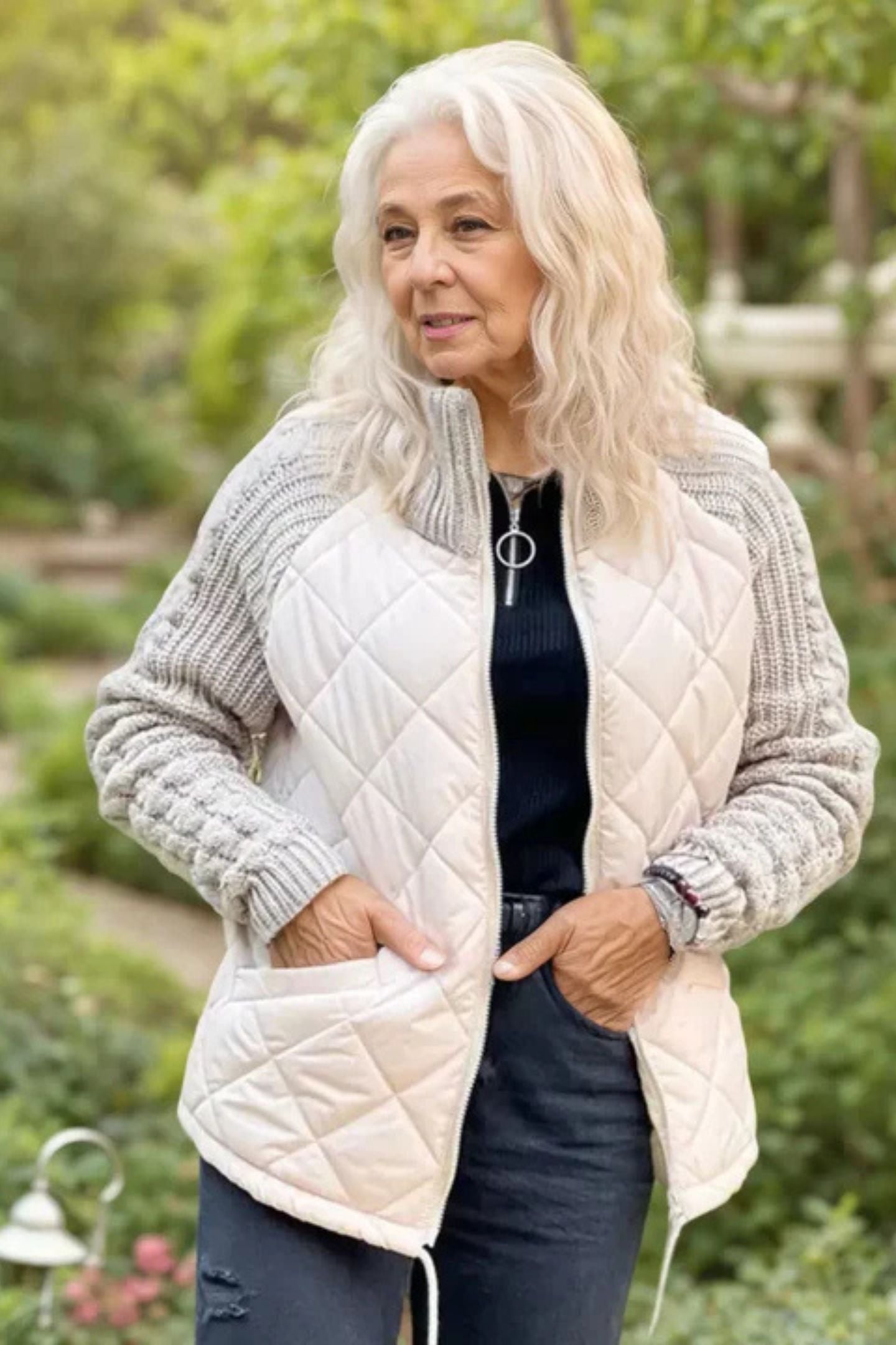 Giacca a Maglia Donna con Zip | Stile Patchwork per il Comfort di Autunno e Inverno TIAMUSE Older