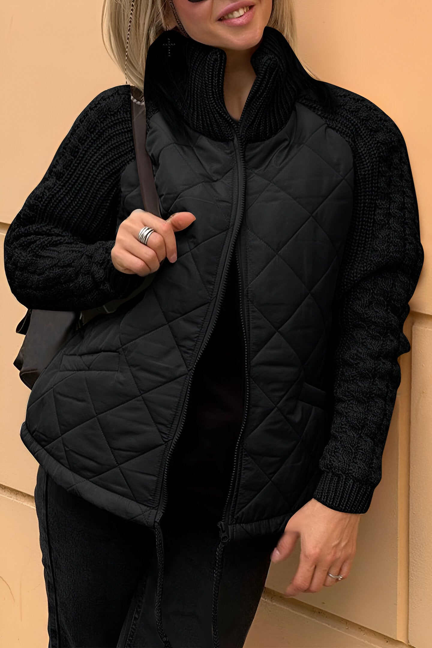 Giacca a Maglia Donna con Zip | Stile Patchwork per il Comfort di Autunno e Inverno TIAMUSE Older