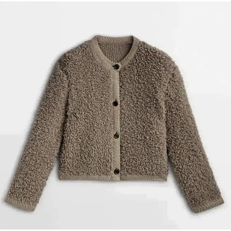 Giacca da Donna in Pile Morbido con Bottoni Sul Davanti | Josefi TIAMUSE Outwear