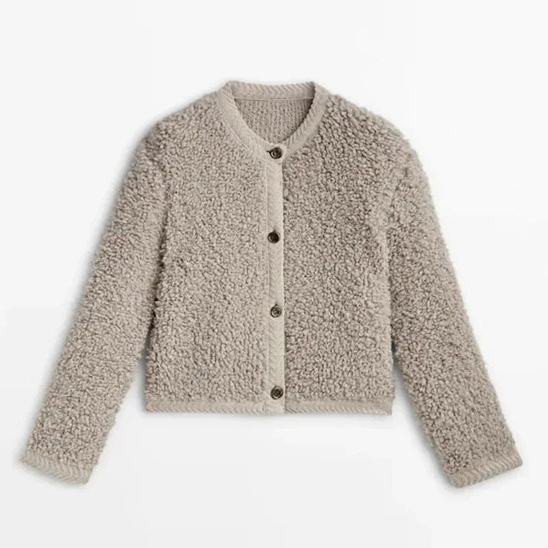 Giacca da Donna in Pile Morbido con Bottoni Sul Davanti | Josefi TIAMUSE Outwear