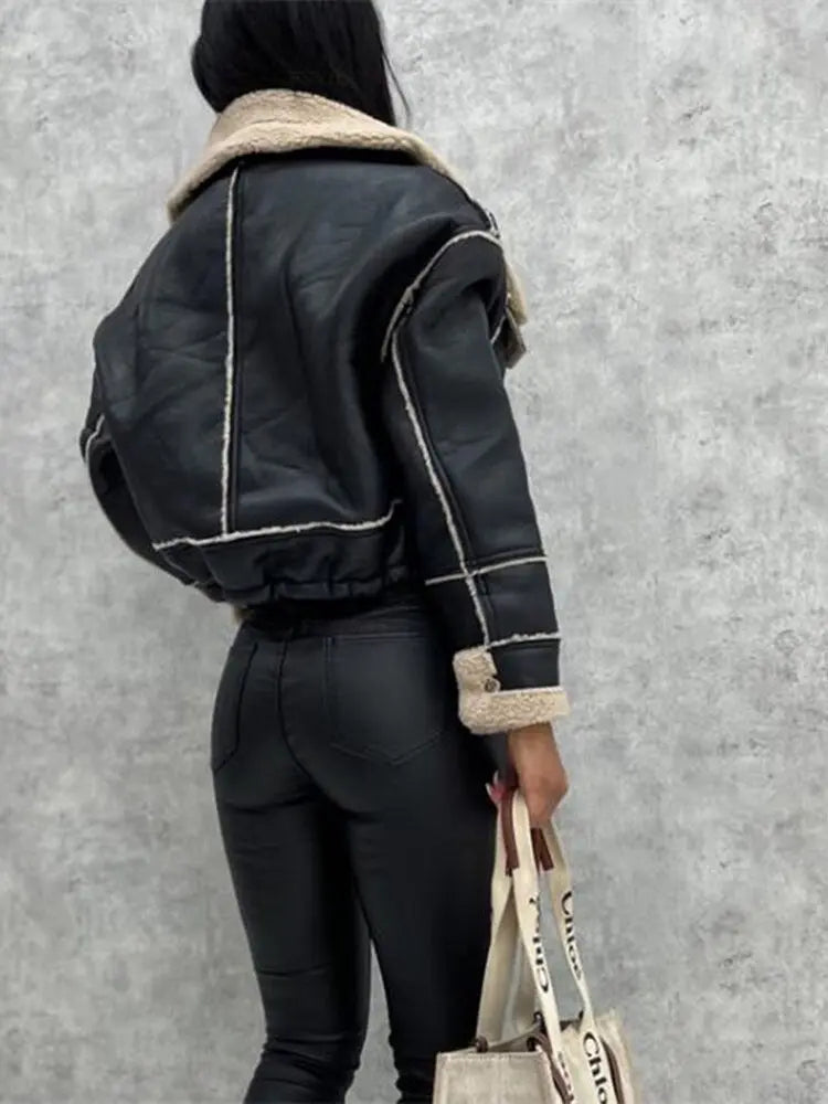 Giacca in Ecopelle da Donna | Foderata in Sherpa/Pile, Autunno/Inverno TIAMUSE Outwear