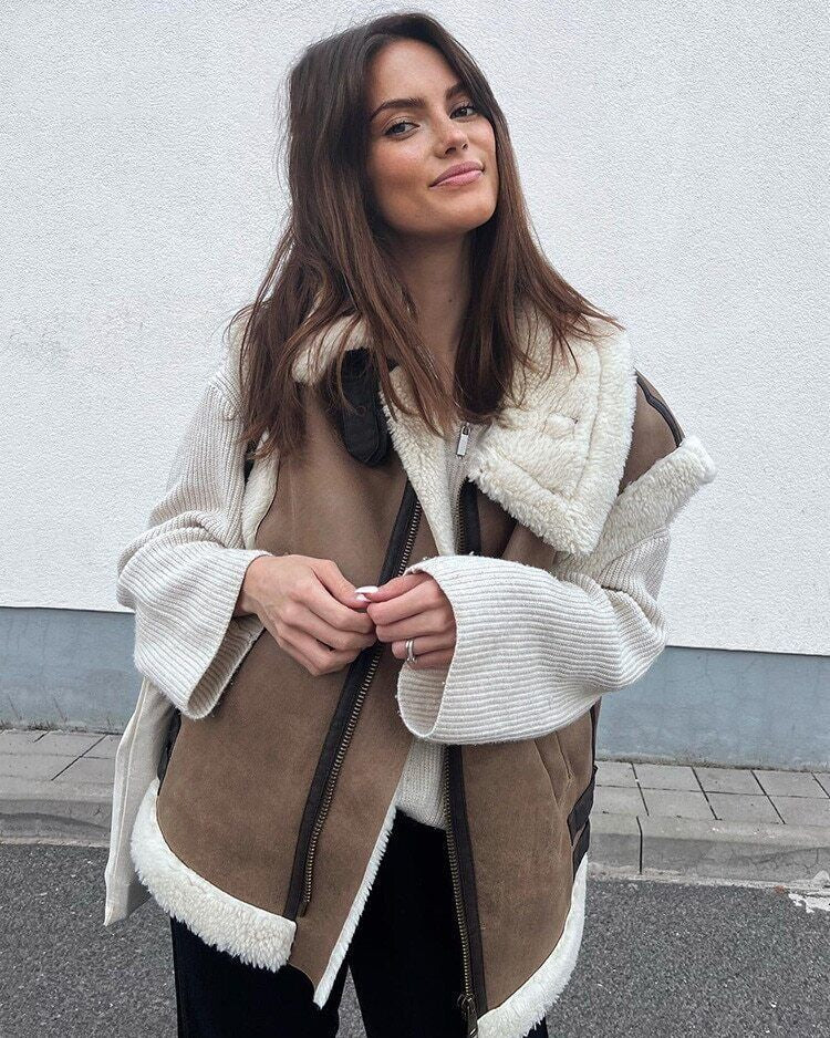 Gilet Teddy Donna Caldo | Gilet Invernale Senza Maniche in Pelliccia Morbida – Evi TIAMUSE November