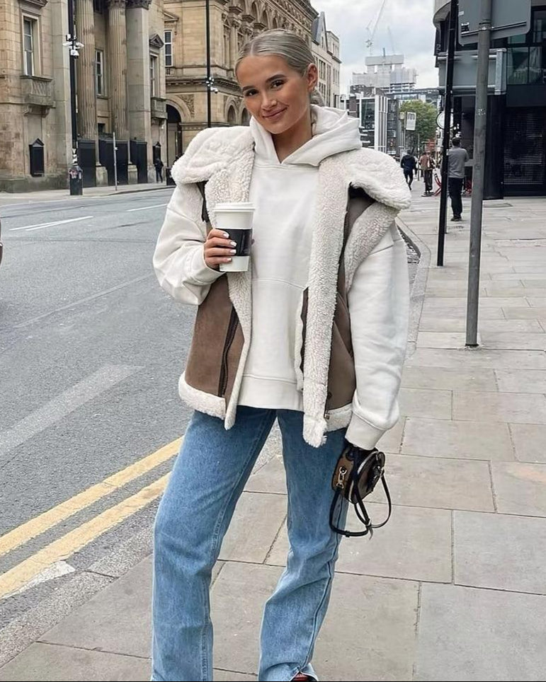 Gilet Teddy Donna Caldo | Gilet Invernale Senza Maniche in Pelliccia Morbida – Evi TIAMUSE November