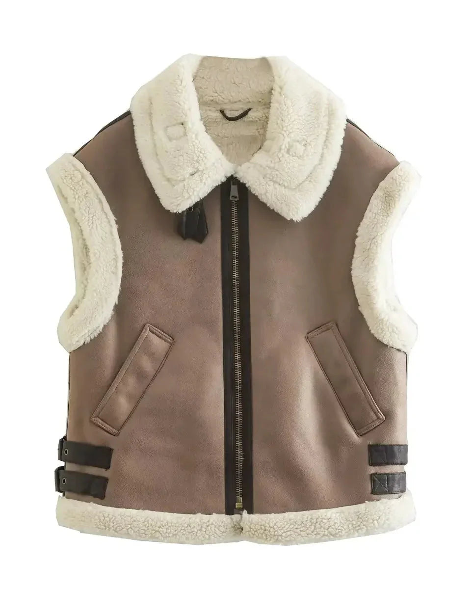 Gilet Teddy Donna Caldo | Gilet Invernale Senza Maniche in Pelliccia Morbida – Evi TIAMUSE November
