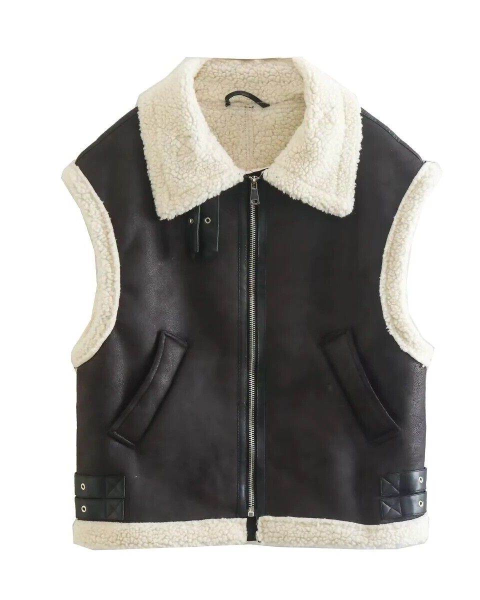 Gilet Teddy Donna Caldo | Gilet Invernale Senza Maniche in Pelliccia Morbida – Evi TIAMUSE November