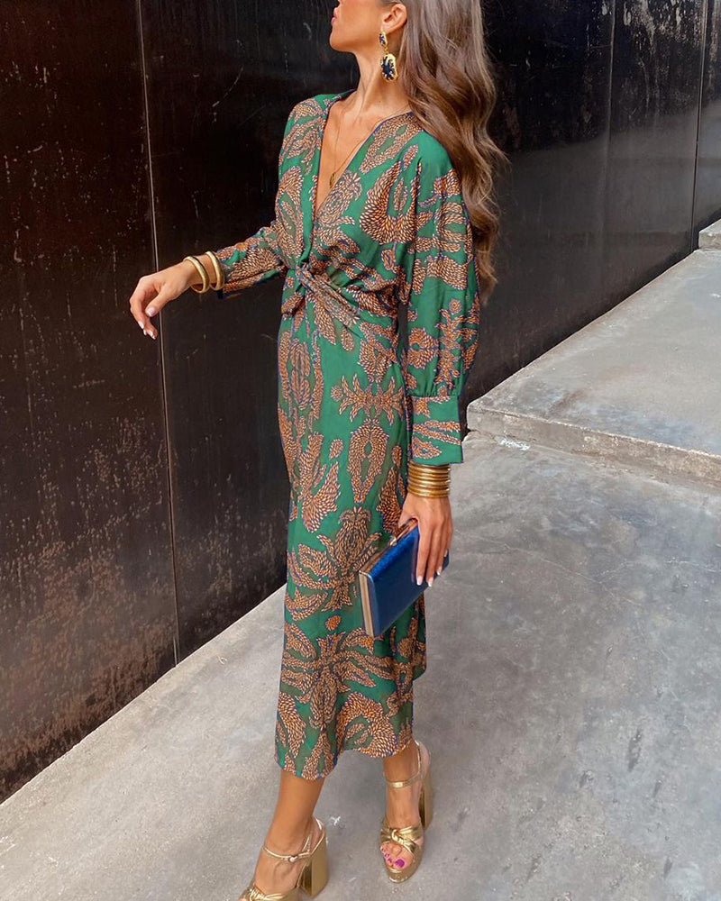 Imelda Abito Midi Elegante | Vestito a Maniche Lunghe Chic per Ufficio e Occasioni Speciali TIAMUSE dress