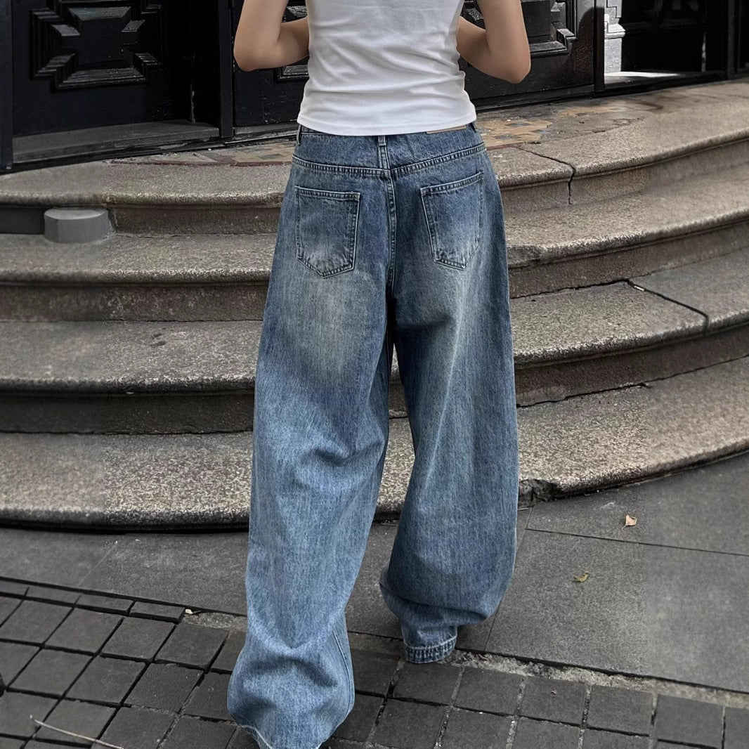 Jeans Donna Baggy Wide Leg | Denim Lavato a Fit Largo Retrò TIAMUSE Jeans
