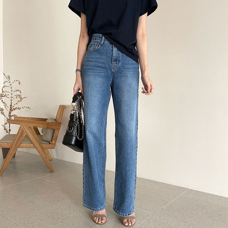 Jeans Donna Dritti | Blu Scuro Essenziale per l’Uso Quotidiano TIAMUSE Jeans