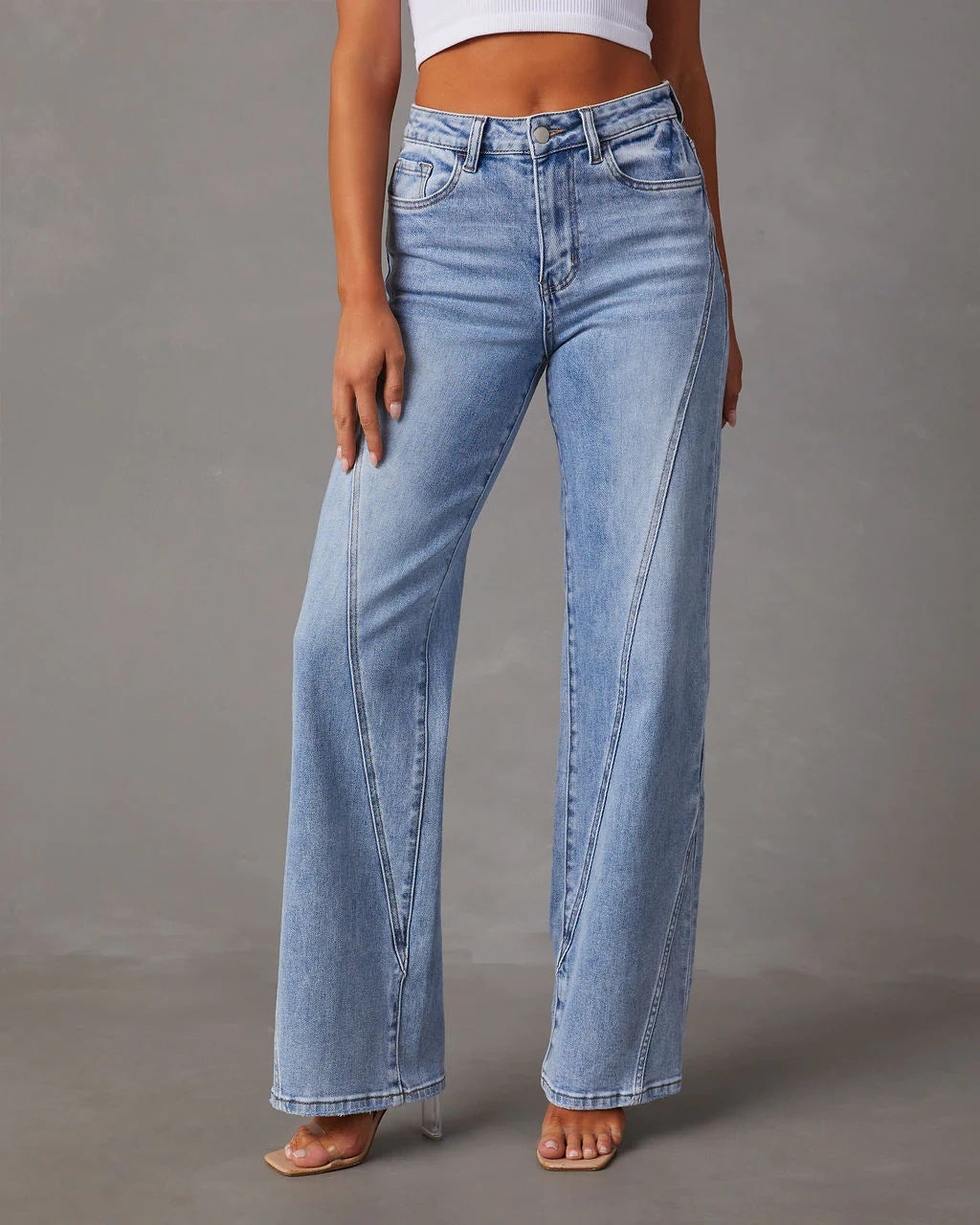 Jeans Donna a Zampa d’Elefante | Dettaglio Patchwork, Stile Città & Weekend TIAMUSE