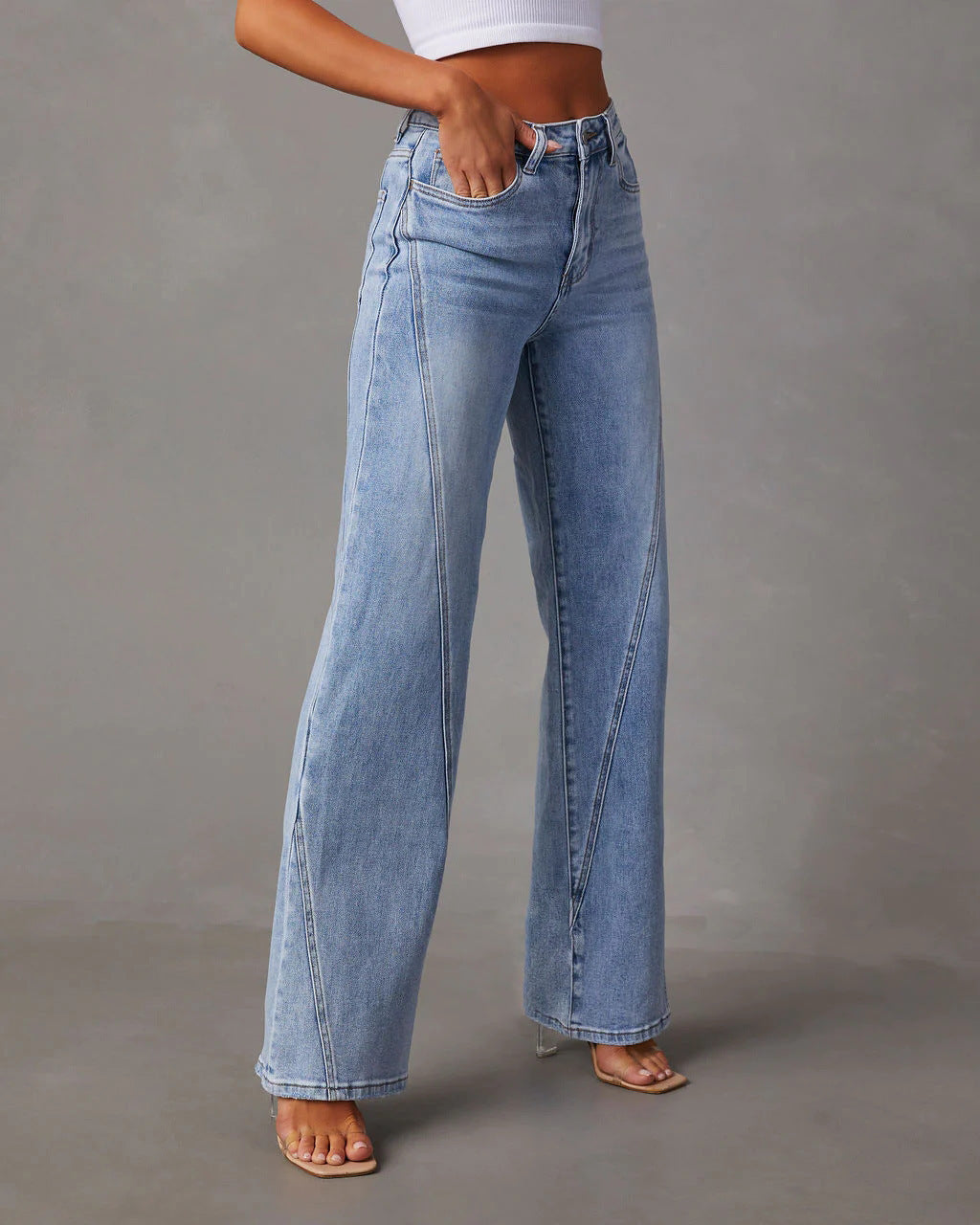 Jeans Donna a Zampa d’Elefante | Dettaglio Patchwork, Stile Città & Weekend TIAMUSE