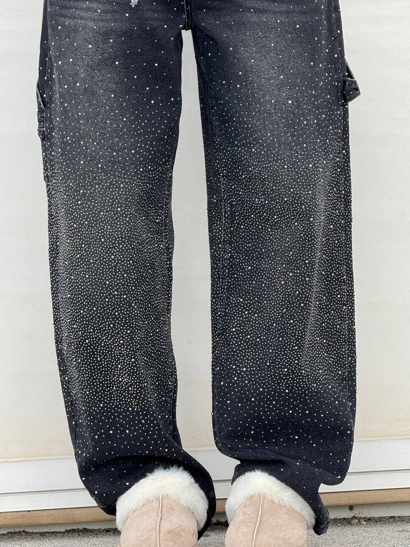 Jeans Riona Baggy Balloon con Brillanti – Look Deciso per Ogni Occasione TIAMUSE Jeans