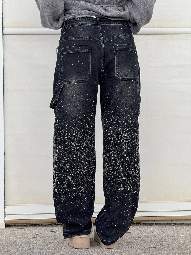 Jeans Riona Baggy Balloon con Brillanti – Look Deciso per Ogni Occasione TIAMUSE Jeans