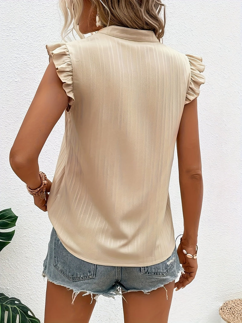 Luci Blusa Leggera Estiva | Top Femminile con Scollo a V e Maniche a Farfalla TIAMUSE Blouse