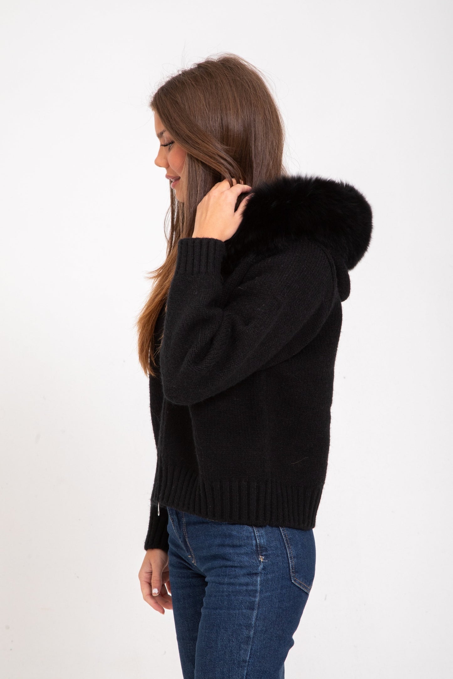Maglia Giacca Autunnale con Collo in Pelliccia Naturale | Arianna TIAMUSE November