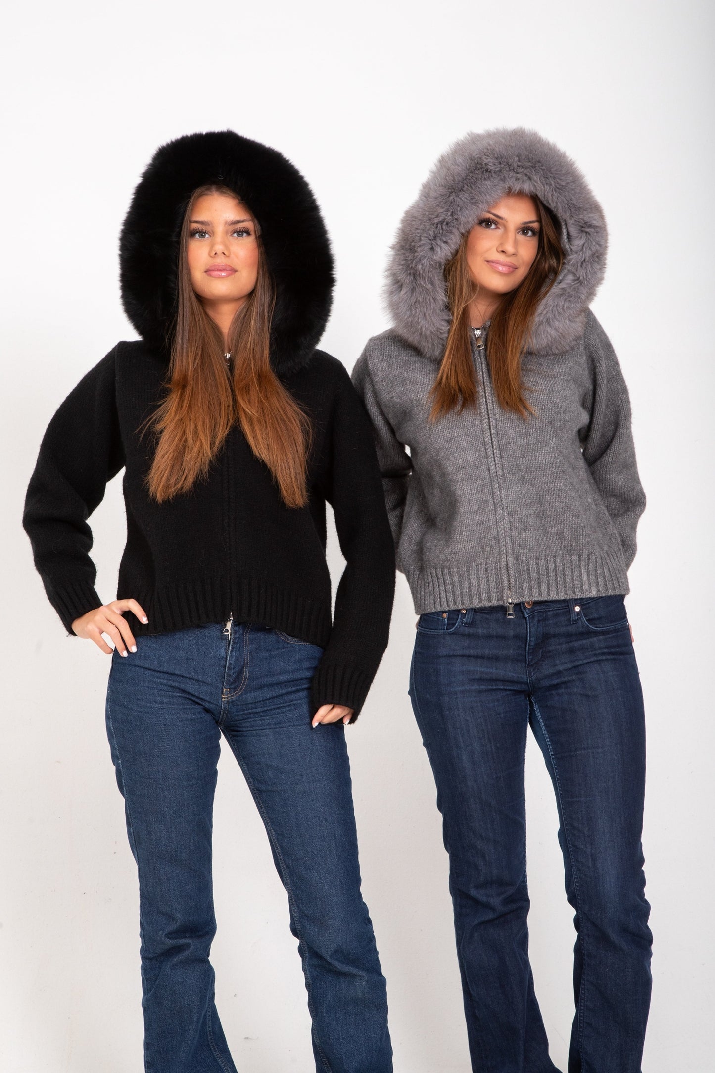 Maglia Giacca Autunnale con Collo in Pelliccia Naturale | Arianna TIAMUSE November