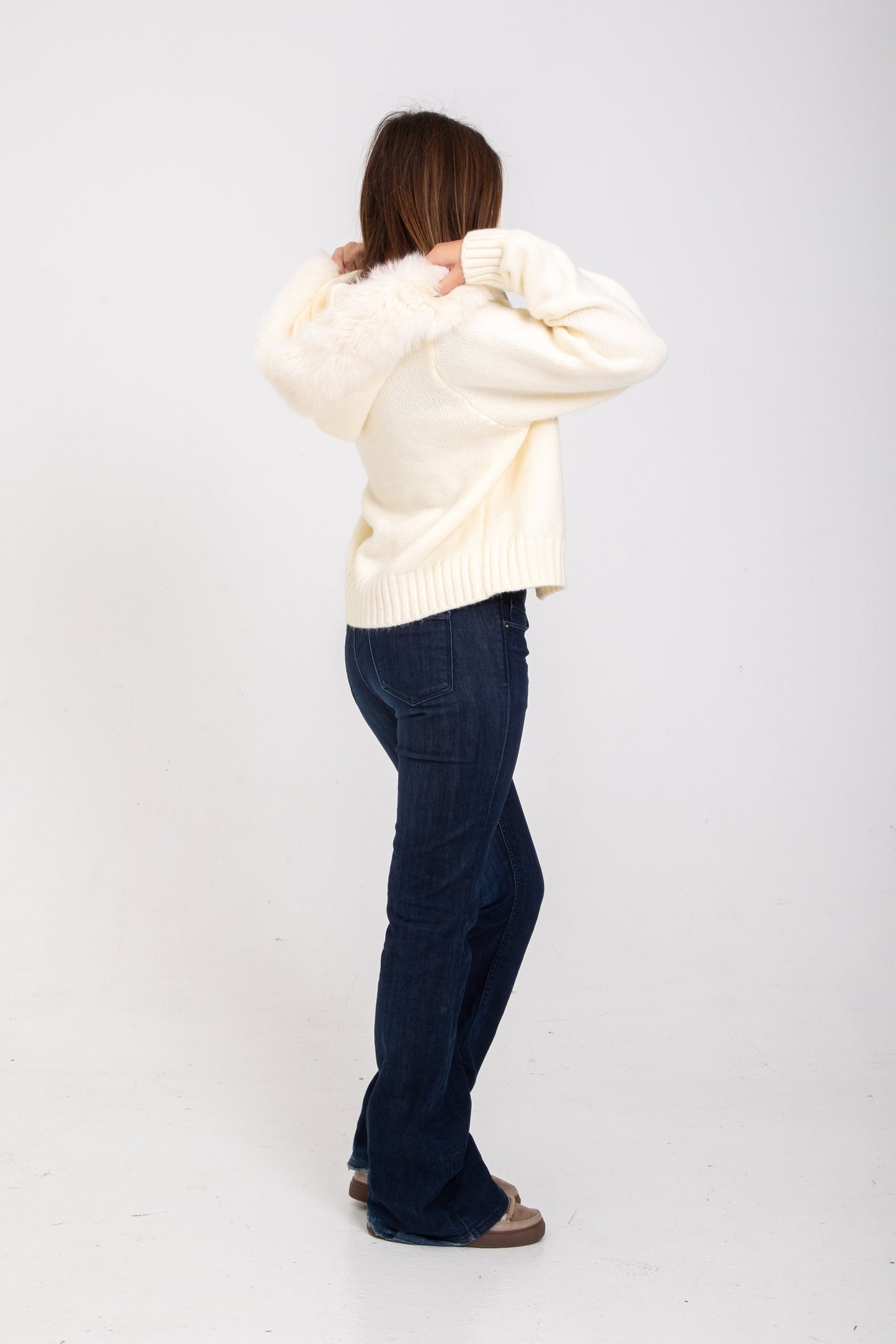 Maglia Giacca Autunnale con Collo in Pelliccia Naturale | Arianna TIAMUSE November