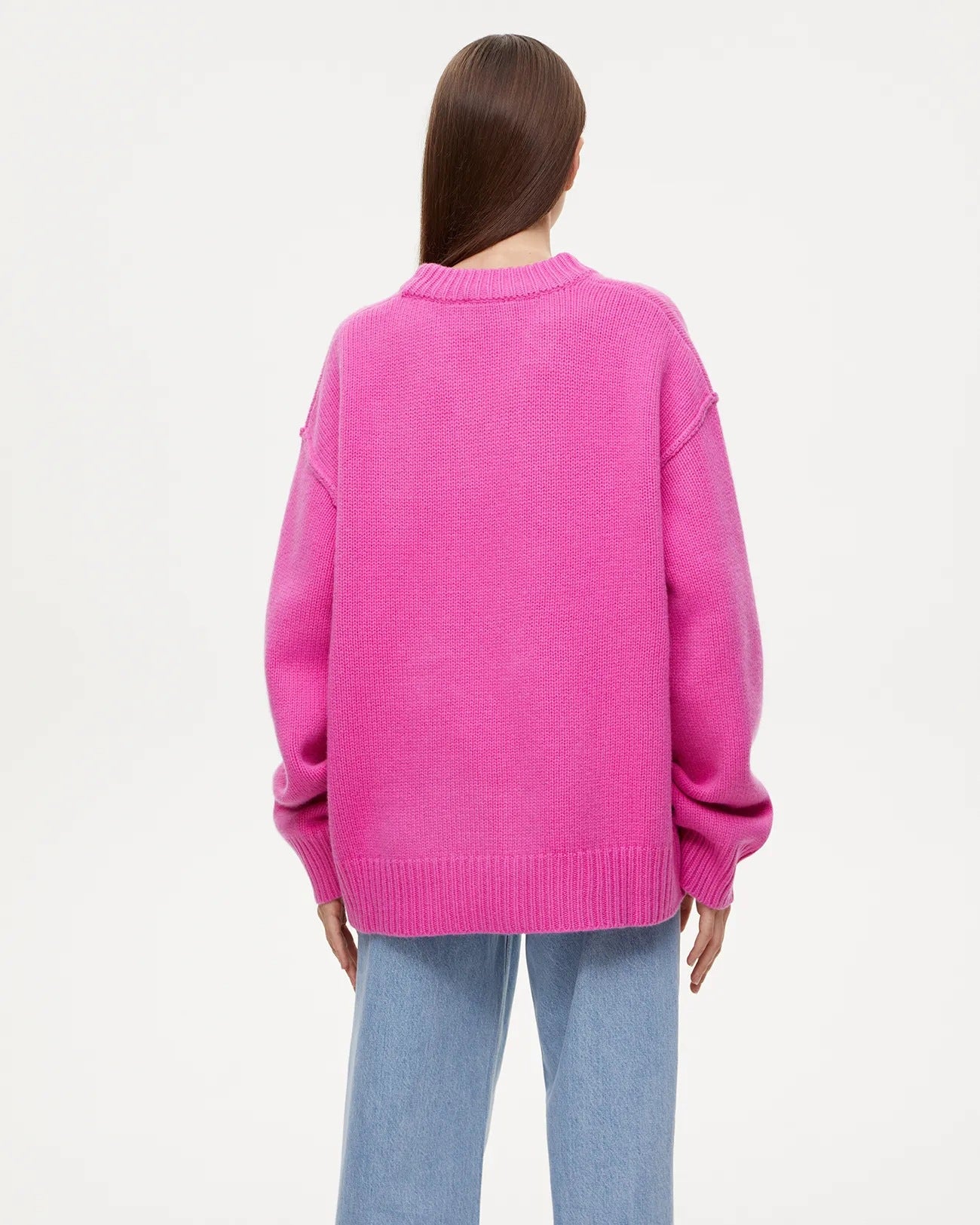 Maglione Casual da Donna Rosa Fucsia | Pullover Oversize per uno Stile Caldo e Accogliente in Autunno e Inverno TIAMUSE
