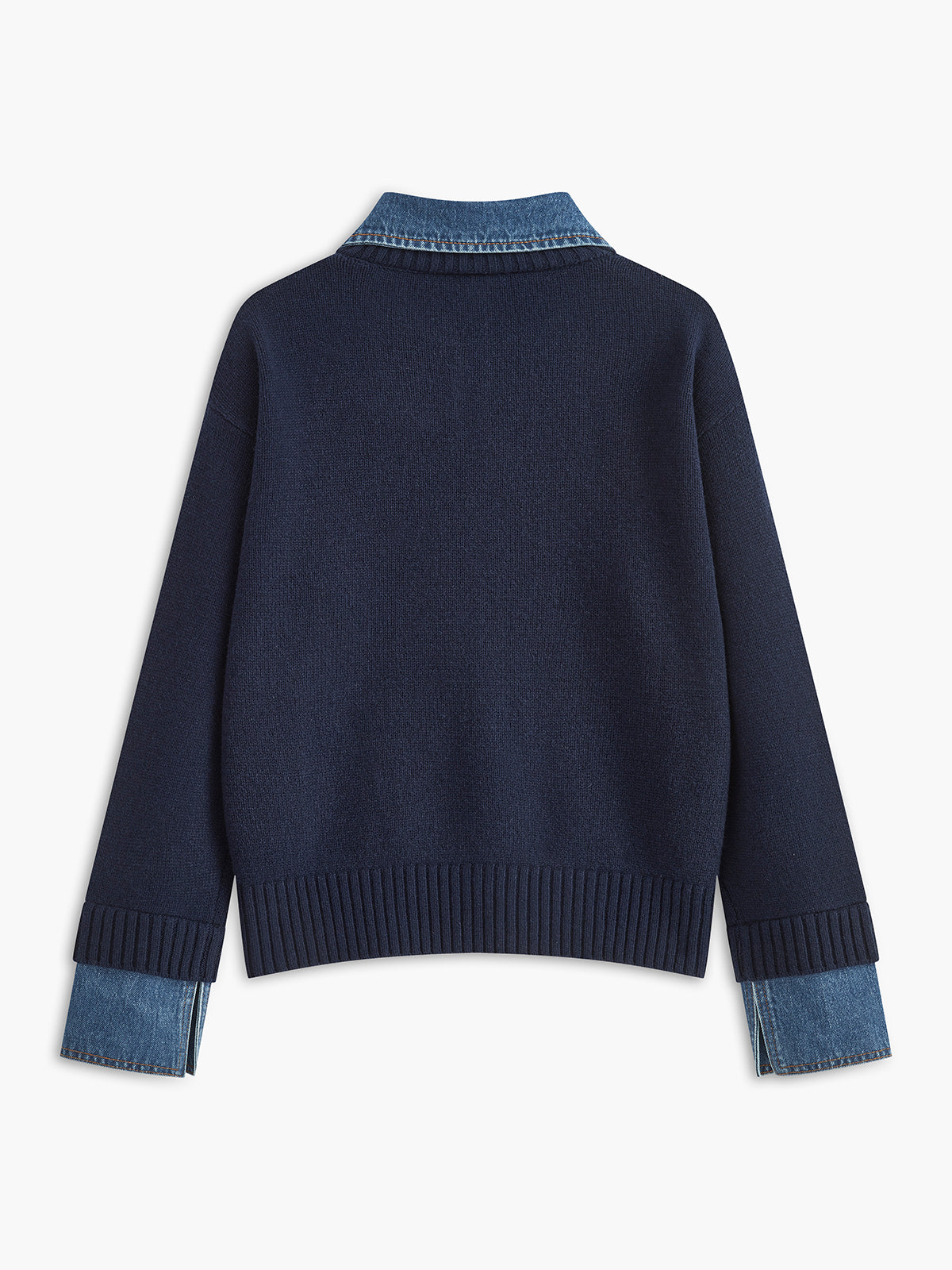 Maglione Elegante Donna con Colletto Denim | Stile Casual Chic TIAMUSE Sweaters