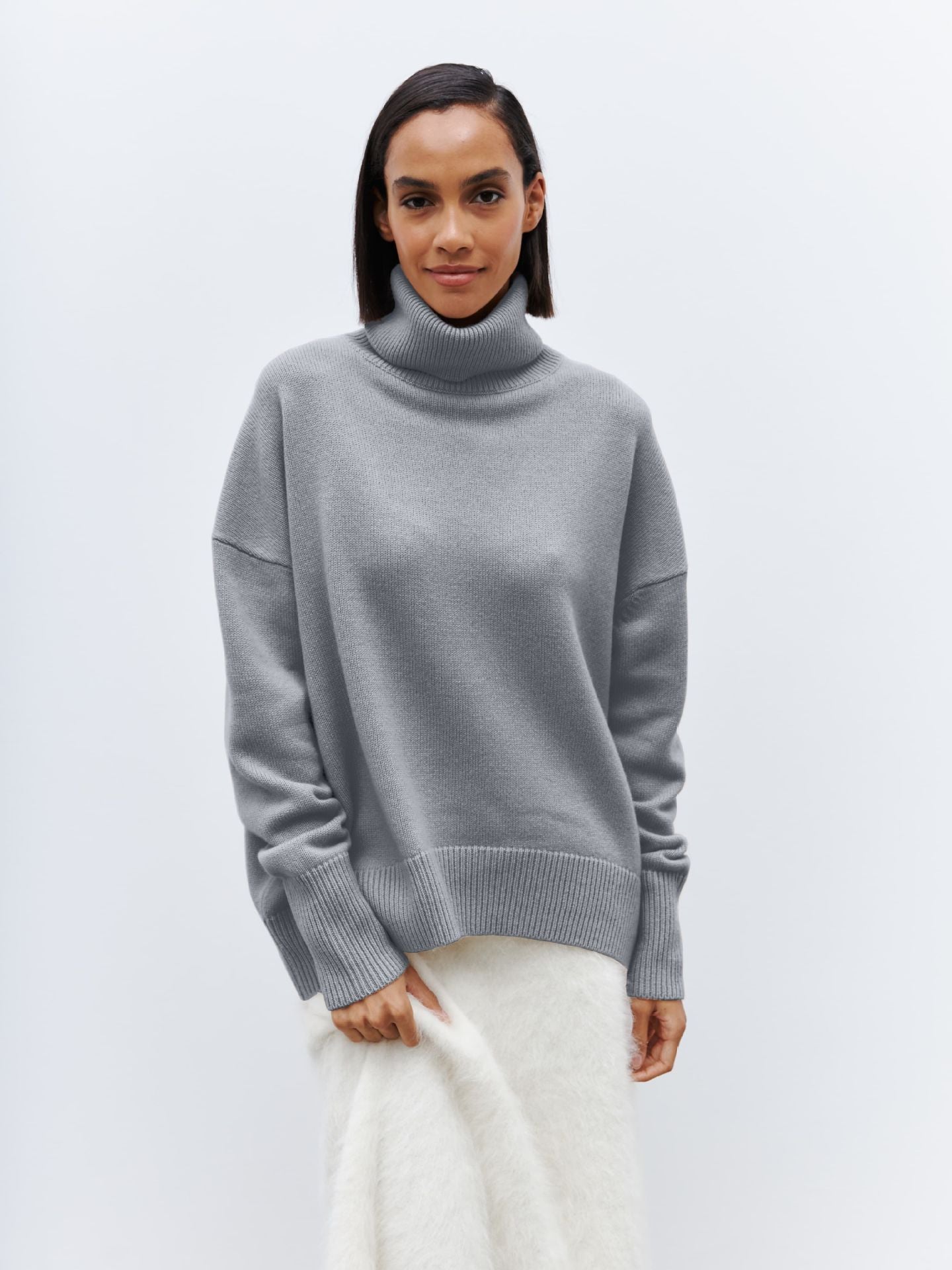 Maglione a Collo Alto Lungo Donna | Maglieria Comoda e Elegante TIAMUSE
