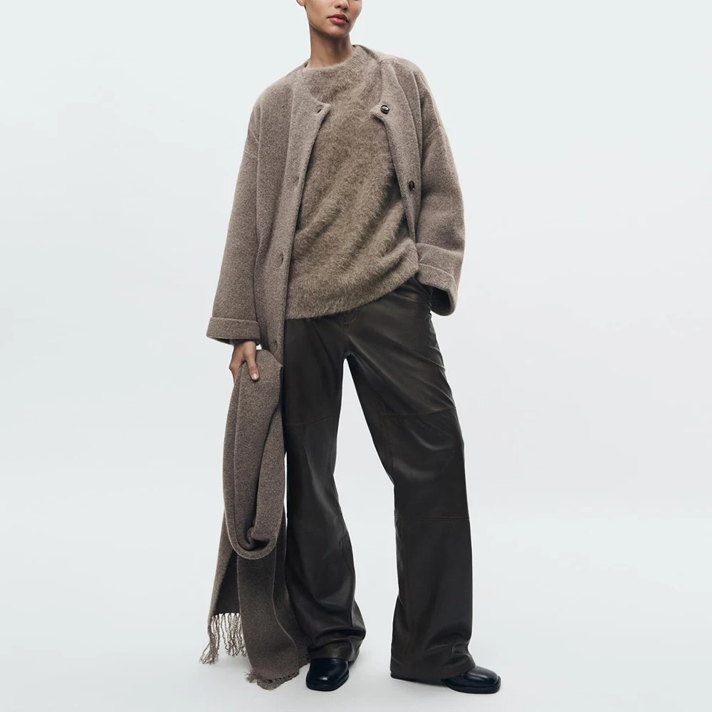 Mantella Elegante Donna con Sciarpa e Bottoni | Cardigan a Maglia Elegante 2025 TIAMUSE