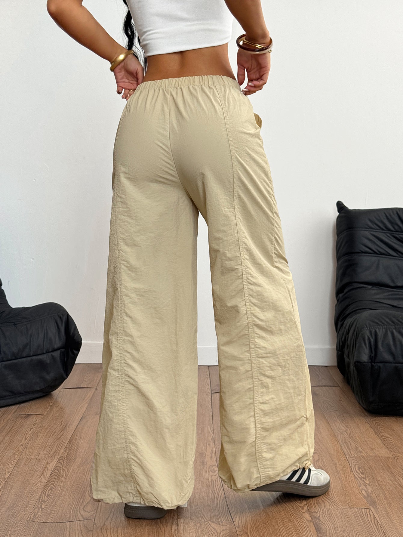 Pantaloni Casual Donna a Gamba Larga con Coulisse | Vita Alta Fit Largo TIAMUSE Pants