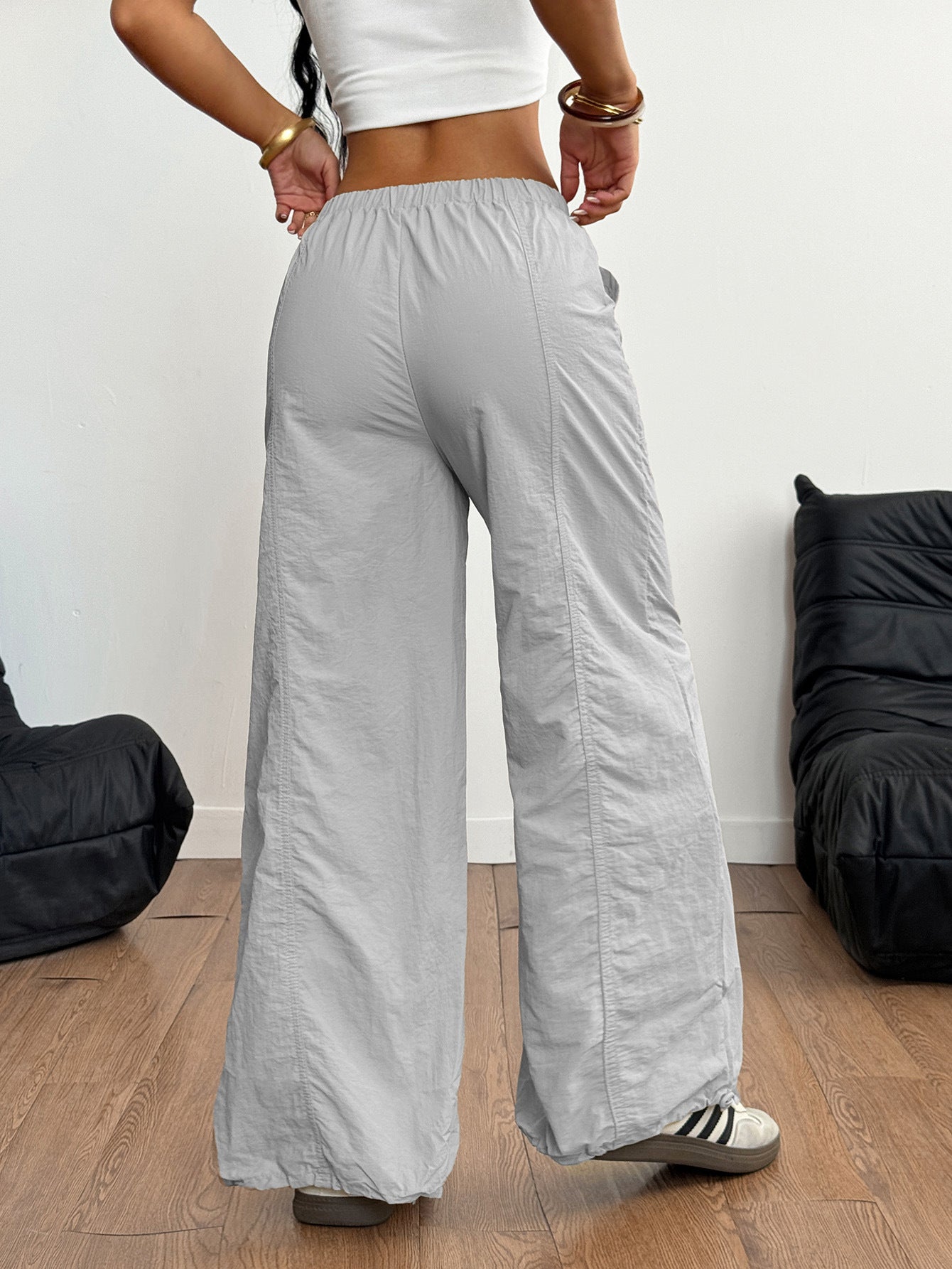 Pantaloni Casual Donna a Gamba Larga con Coulisse | Vita Alta Fit Largo TIAMUSE Pants