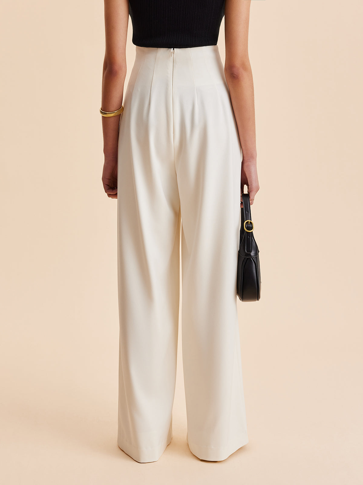 Pantaloni Donna Eleganti a Vita Alta | Gamba Larga Moda 2025 Autunno Inverno TIAMUSE