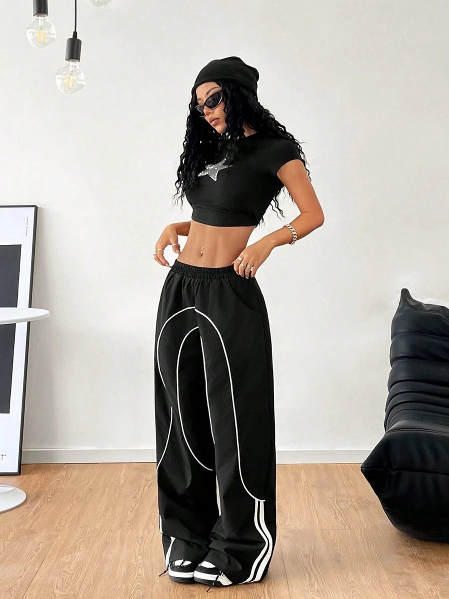 Pantaloni Donna Streetwear | Larghi Casual in Nero o Khaki TIAMUSE Pants