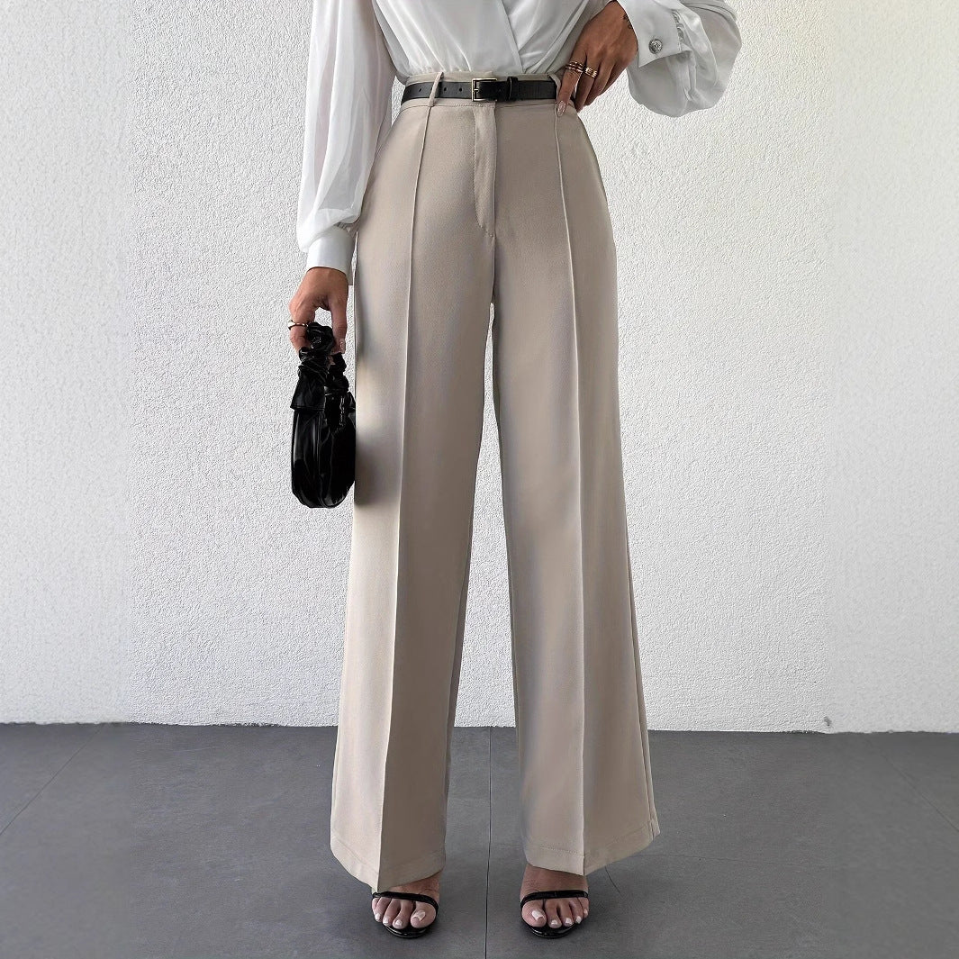 Pantaloni Donna Wide Leg in Albicocca | Vita Alta Larghi e Dritti TIAMUSE Pants