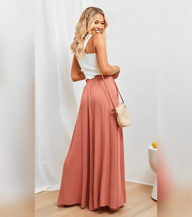 Pantaloni Donna a Gamba Larga Vita Alta Antonia | Morbidi ed Eleganti per Tutti i Giorni TIAMUSE Women Pants Seasonal
