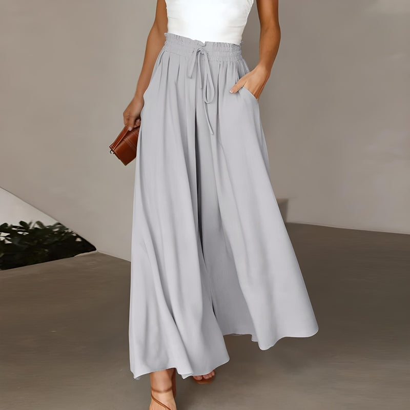 Pantaloni Eleganti a Gamba Larga Amila | Pantaloni Flowy a Vita Alta per Donne TIAMUSE Pants