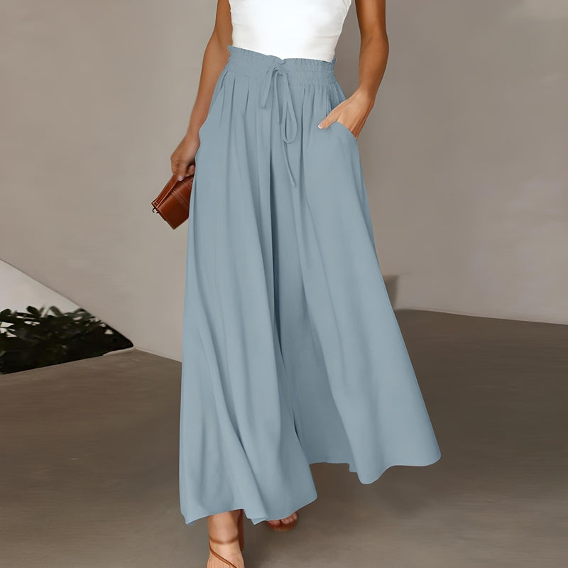Pantaloni Eleganti a Gamba Larga Amila | Pantaloni Flowy a Vita Alta per Donne TIAMUSE Pants