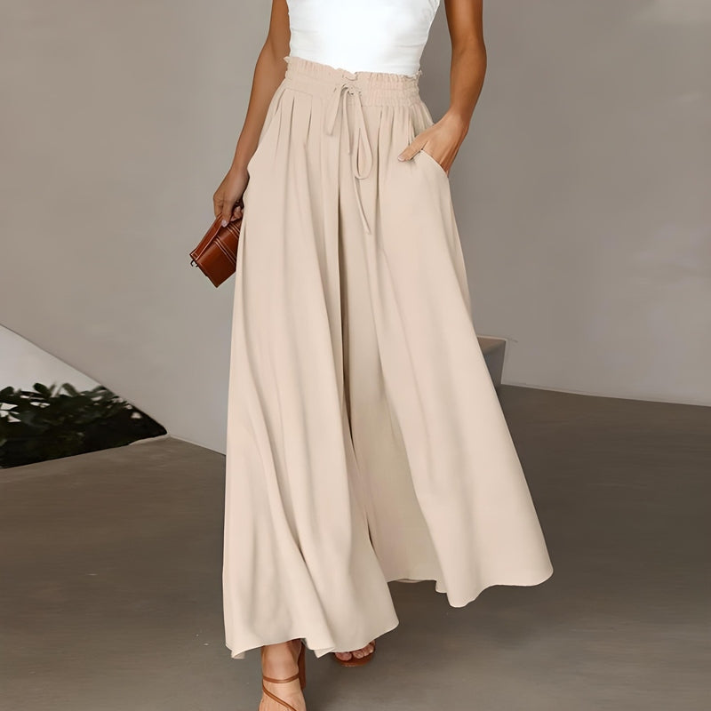 Pantaloni Eleganti a Gamba Larga Amila | Pantaloni Flowy a Vita Alta per Donne TIAMUSE Pants
