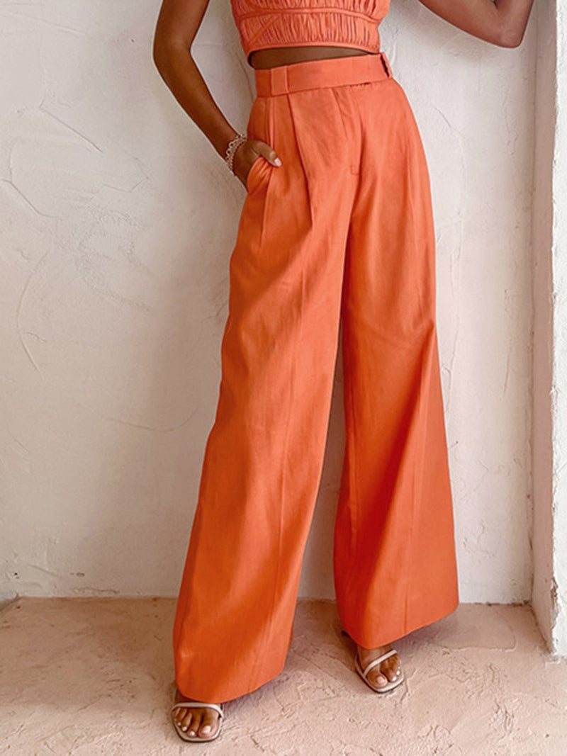 Pantaloni Estivi in Lino e Cotone | Gamba Larga & Stile Casual Silvina TIAMUSE Pants Women