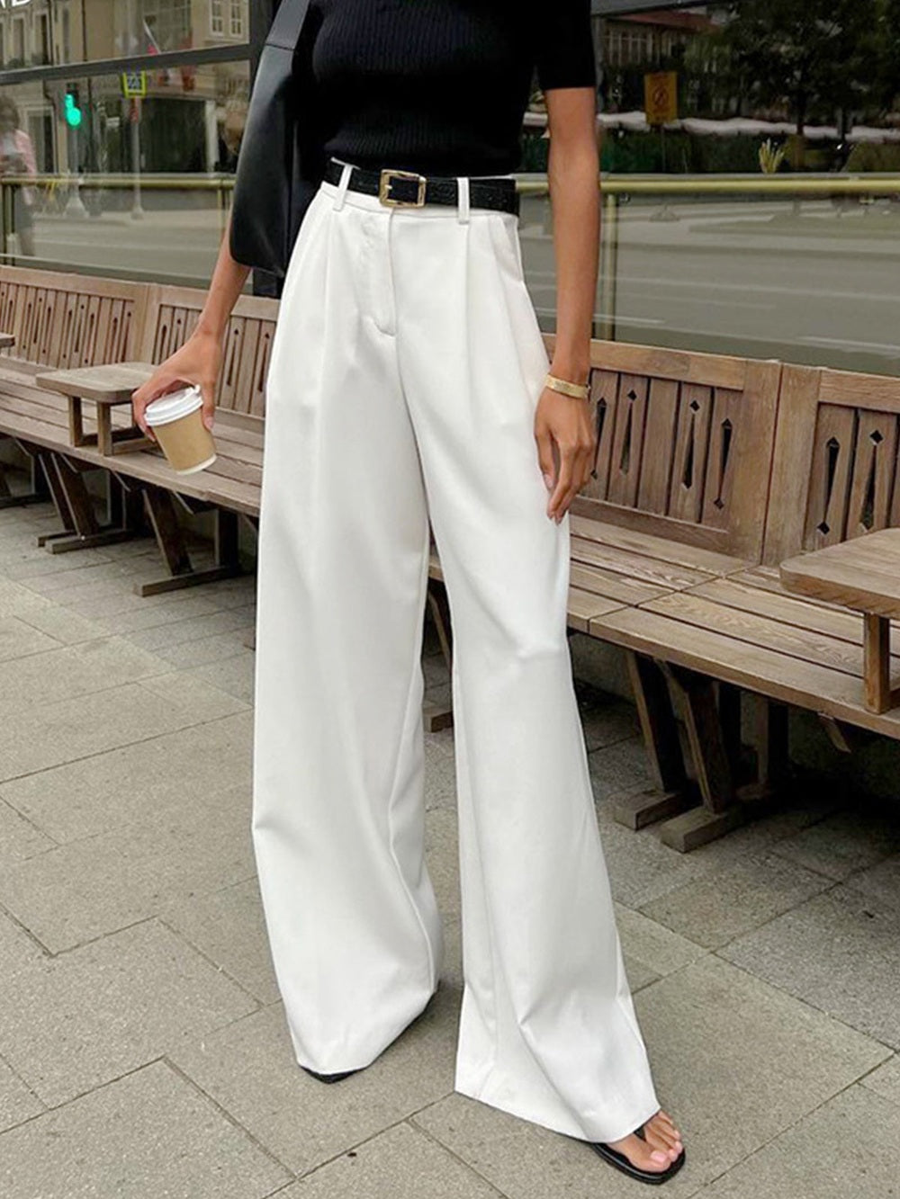 Pantaloni a Gamba Larga Ramona 2025 | Eleganti Pantaloni a Vita Alta per Lavoro e Tempo Libero TIAMUSE Pantaloni