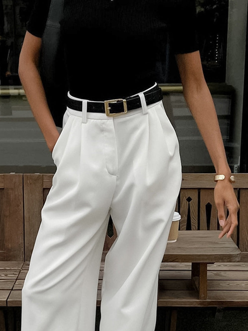 Pantaloni a Gamba Larga Ramona 2025 | Eleganti Pantaloni a Vita Alta per Lavoro e Tempo Libero TIAMUSE Pantaloni