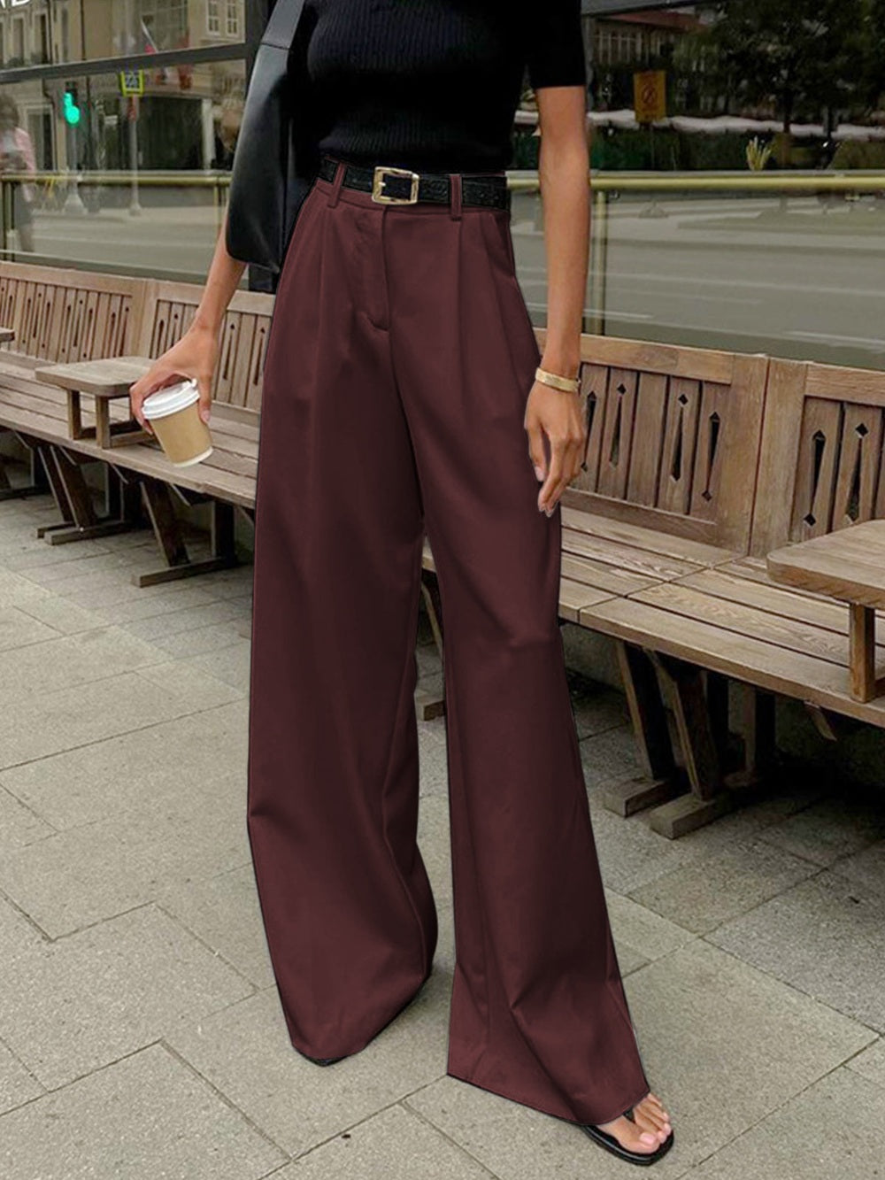 Pantaloni a Gamba Larga Ramona 2025 | Eleganti Pantaloni a Vita Alta per Lavoro e Tempo Libero TIAMUSE Pantaloni