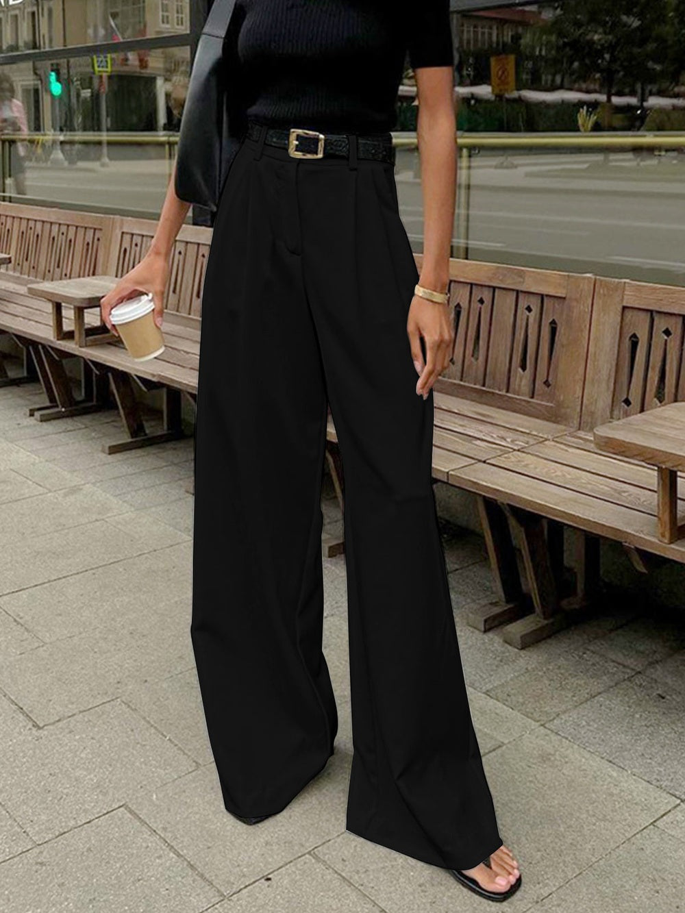 Pantaloni a Gamba Larga Ramona 2025 | Eleganti Pantaloni a Vita Alta per Lavoro e Tempo Libero TIAMUSE Pantaloni