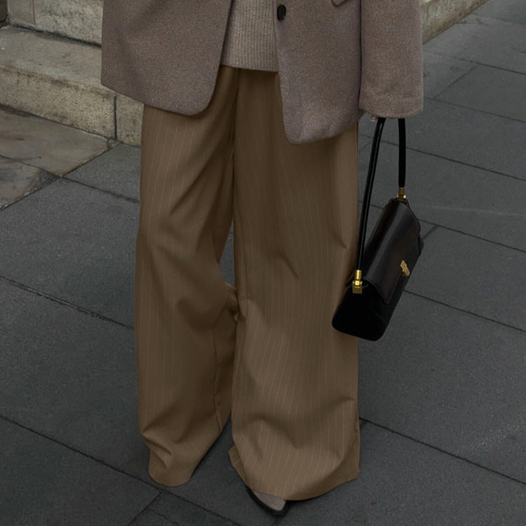 Pantaloni da Tailleur Donna a Gamba Larga | Gessati per Ufficio e Quotidiano TIAMUSE Pants