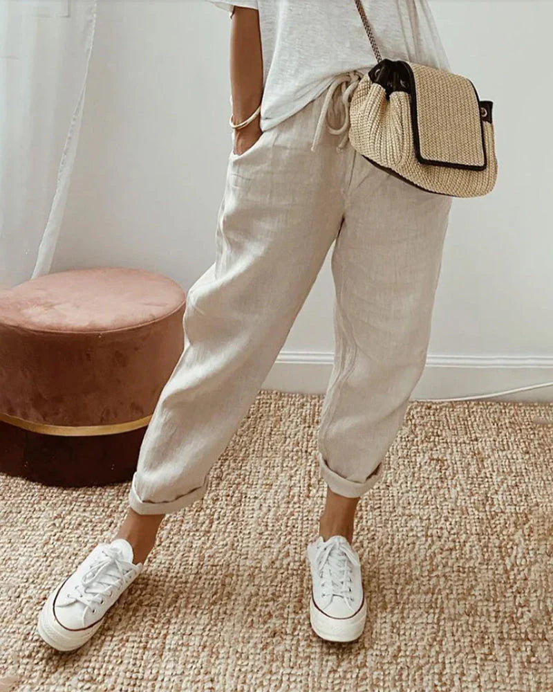 Pantaloni in Lino Emilis | Pantaloni Leggeri e Traspiranti per Primavera & Estate TIAMUSE Pantaloni