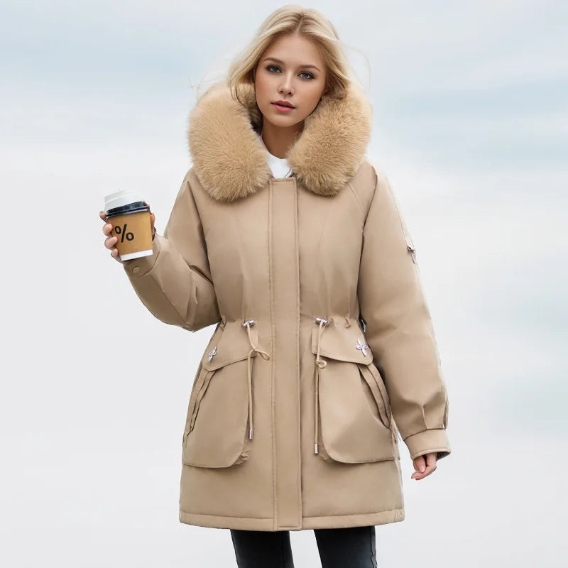 Parka Donna Caldo con Dettagli in Pelliccia | Giacca Elegante per l’autunno e l’inverno TIAMUSE Outwear