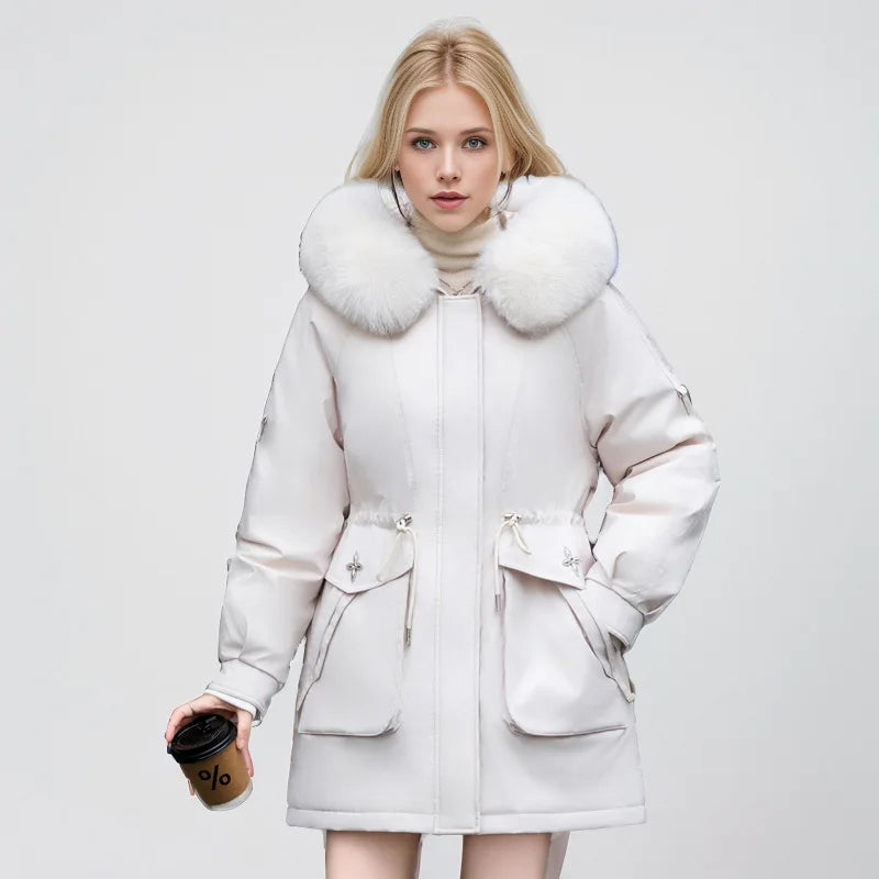 Parka Donna Caldo con Dettagli in Pelliccia | Giacca Elegante per l’autunno e l’inverno TIAMUSE Outwear
