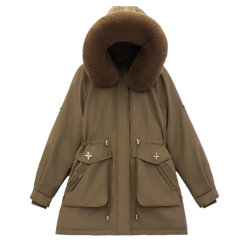 Parka Donna Caldo con Dettagli in Pelliccia | Giacca Elegante per l’autunno e l’inverno TIAMUSE Outwear