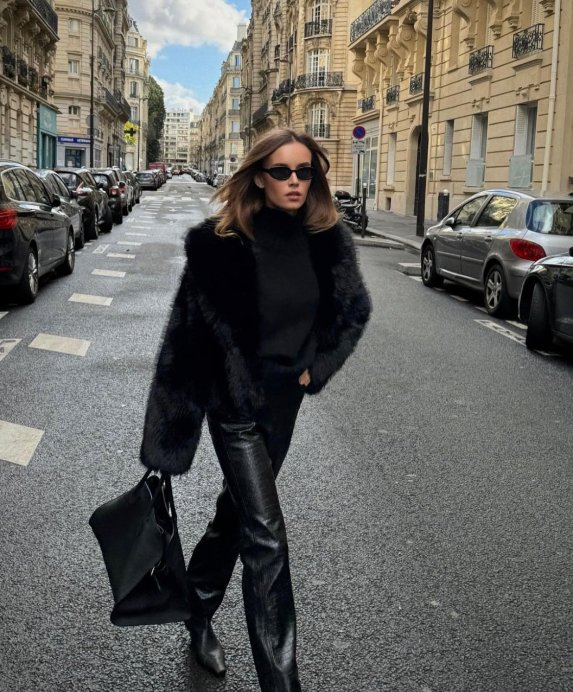 Pelliccia Ecologica Nera da Donna | Cappotto Invernale Morbido e Caldo TIAMUSE Outwear