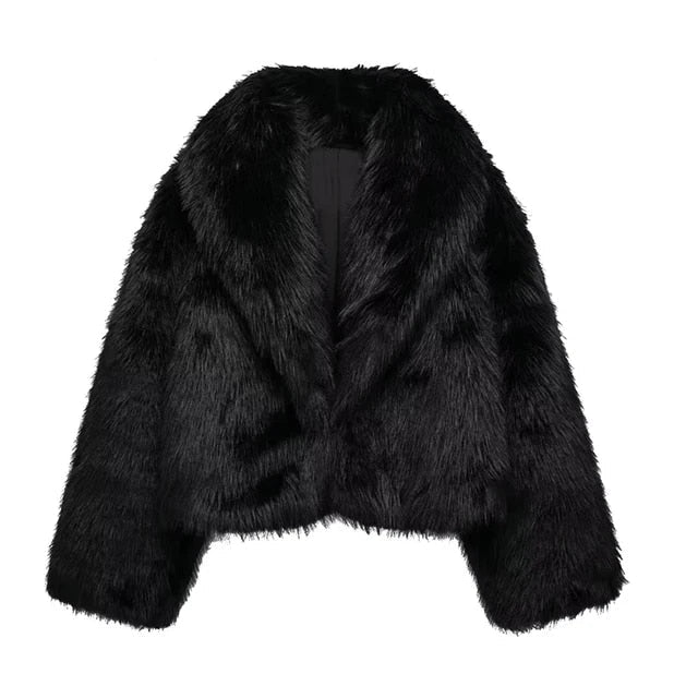 Pelliccia Ecologica Nera da Donna | Cappotto Invernale Morbido e Caldo TIAMUSE Outwear