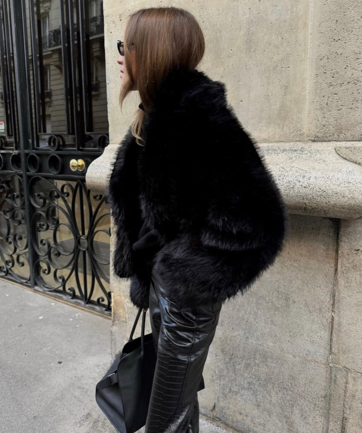 Pelliccia Ecologica Nera da Donna | Cappotto Invernale Morbido e Caldo TIAMUSE Outwear