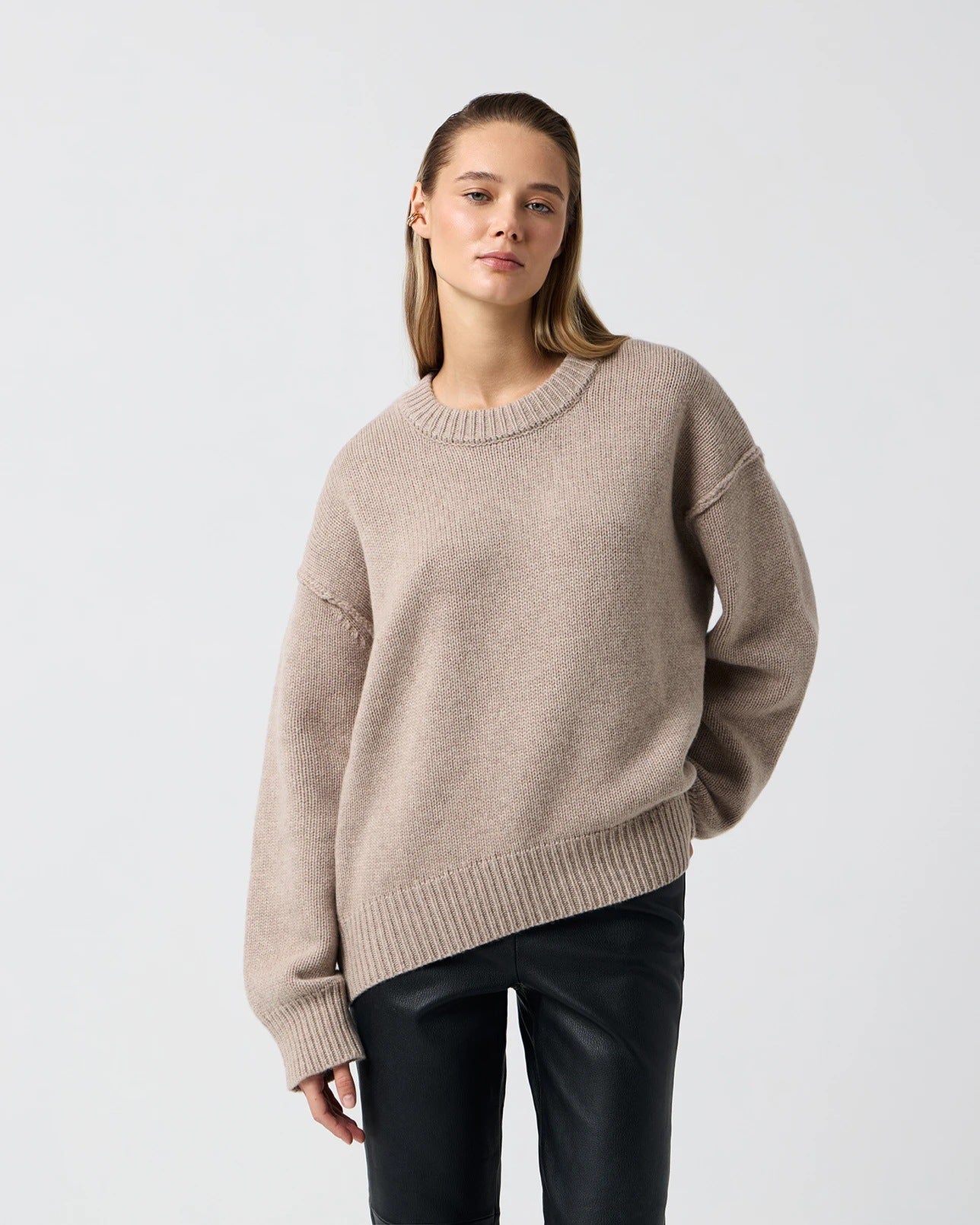 Pullover Donna Oversize | Maglione Caldo Collo Rotondo per la Stagione Fredda TIAMUSE Sweater